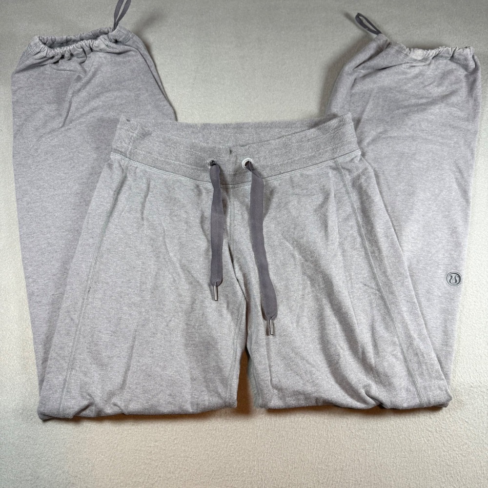 Lululemon Gray Heathered Drawstring Jogger Sweatpants Size 8 Adjustable Hem
